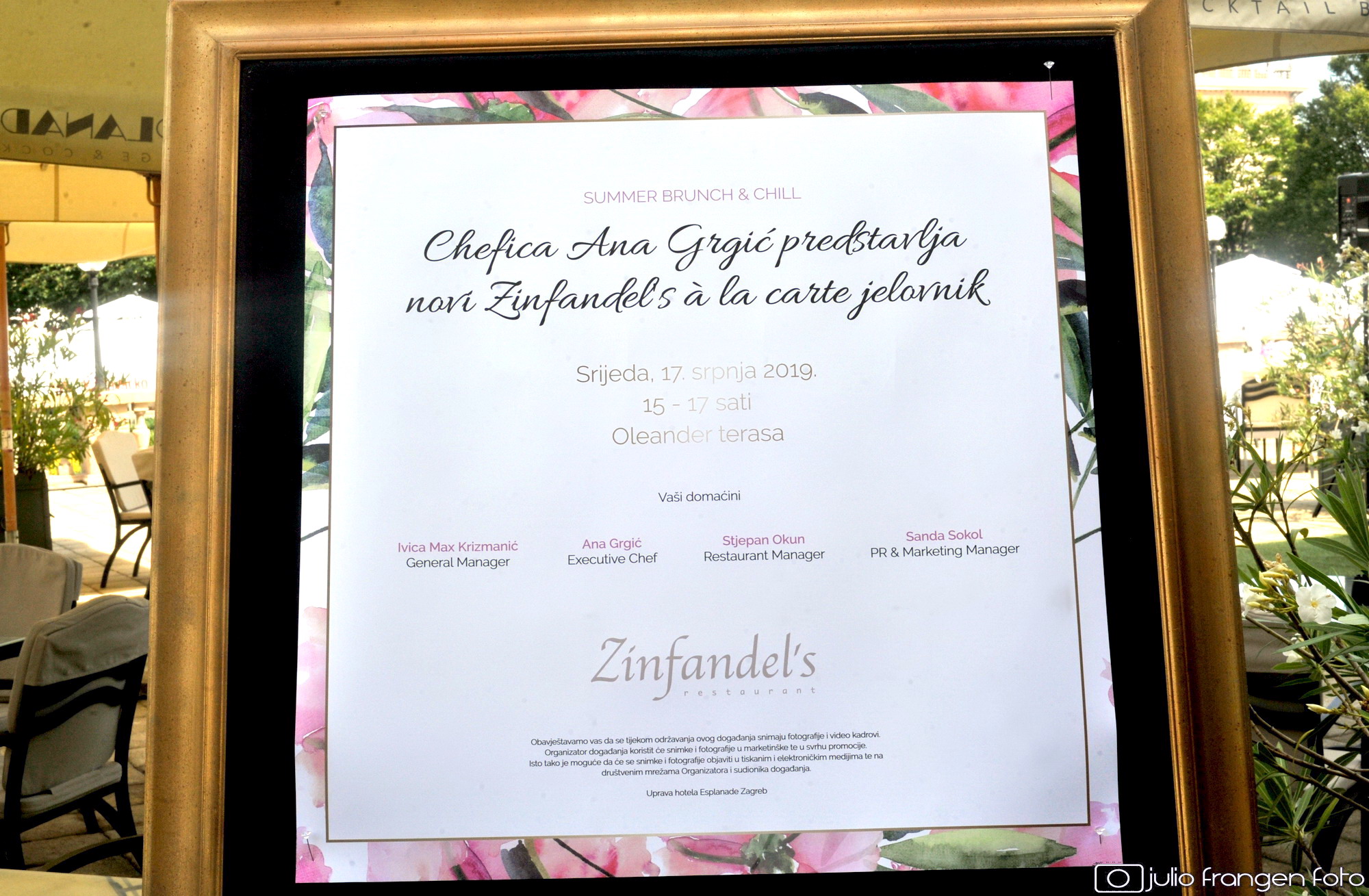 Restoran Zinfandel’s i terasa Oleander i ovoga su ljeta nezaobilazna destinacija istinskih gurmana