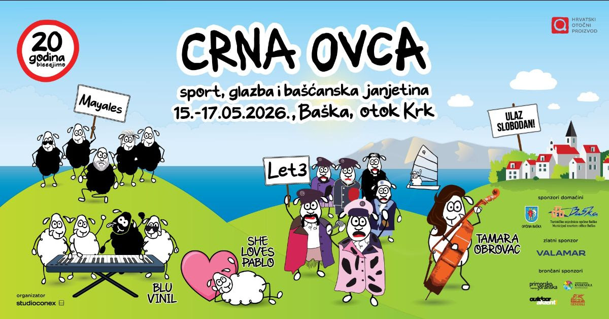 Baška od 15. do 17. svibnja u znaku glazbe, gastronomije i doživljaja – 20 godina Crne Ovce!